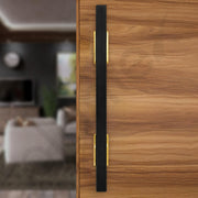 Plantex Door Handle/17 Inch Main Door Handle/Handle for Wooden Door/Pull-Push Door Handle/Door Accessories (Pack of 1, Black, Gold)