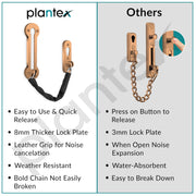 Plantex Door Chain Lock for Main Door/Door Safety Chain/Door Chain Latch/Door Lock for Kids Safety/Chain Lock for Door with Rubber Grip - Pack of 3 (Rose Gold)
