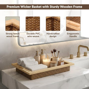 Plantex PVC Wicker Basket for Modular Kitchen/Wicker Basket for Storage/Pull Out Drawers for Kitchen Cabinets- Pack of 1 (20 x 16.5 x 4 inch)