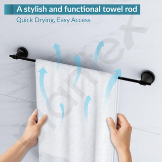 Plantex 304 Grade Stainless Steel Towel Hanger for Bathroom/Holder Stand/Single Towel Rod/Bathroom Accessories - Niko (Black)