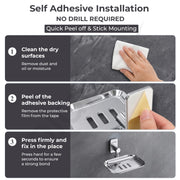 Plantex J4 Stainless Single Soap Dish/Self Adhesive Soap Holder for Bathroom/Soap Case/Soap Stand/Soap Bar/Bathroom Accessories - Pack of 1 (Chrome)