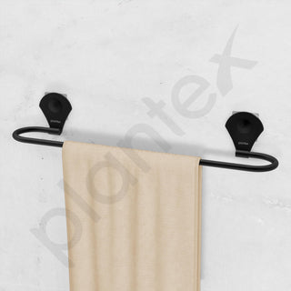 Plantex Royal Self-Adhesive Stainless Steel Single Towel Rod/Towel Bar/Towel Holder/Towel Hanger for Bathroom/Bathroom Accessories - 24 Inch (Black, Powder Coated)