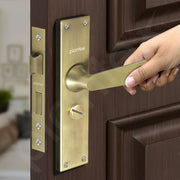 Plantex Stainless Steel Door Lock Ã¢â‚¬â€œ Bathroom Door Lock/Mortise 8inch Keyless Plate Handle Set for Home/Bathroom/Storeroom/Balcony/Office - Pack of 1 (DTM-659, Brass Antique)