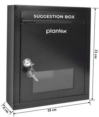 Plantex All in 1 Multipurpose Letter Box/Suggestion Box/Complaint Box/Donation Box with Lock Table Top or Wall Mount (Black)