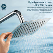 Plantex Stainless Steel 8 Inch Rain Flow Overhead Shower with Water Saving Nozzle/Bathroom Shower/Adjustable Shower Head for Bathroom without Arm - (APS-617-Chrome)
