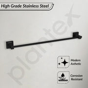 Plantex Stainless Steel 24 Inch Single Towel Rod for Bathroom/Towel Hanger/Bathroom Towel Holder/Towel Bar/Bathroom Accessories - Aqua (Black) Pack of 1