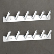 Plantex Wall Hooks for Hanging Cloth/Stainless Steel Towel Hangers/Bathroom Robe Hooks/Door Hangers/Square Wall Hook/Hook Rail for Hanging Keys - 6 Hooks (Pack of 2, Chrome)