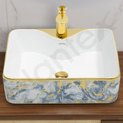 Plantex Ceramic TableTop Wash Basin/Countertop Basin for Bathroom/Small Washbasin/Bathroom Sink (19 x 15 x 5.5 Inch)