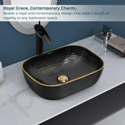 Plantex Table Top Wash Basin For Bathroom/Designer Ceramic Basin/Countertop Vessel Sink Basin - Indo-European Collection (18 x 13 x 5 Inch)