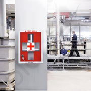 Plantex Metal Emergency First Aid Box for Home/Medical Box for Medicine Storage with Multi Compartments for School, Office - with Lock (Red & White) Big Size, Wall Mount