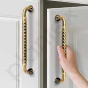 Plantex Cabinet Handle/Kitchen Cabinet Door Handle/Wardrobe/224 mm Cupboard Handle/Door Pull-Push Handle for Home/Office - Pack of 2 (Brass Antique)