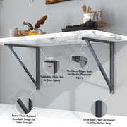 Plantex Heavy Duty 20 Inch Foldable Table Bracket/GI Steel Multipurpose Shelf Bracket/Space Saving Wall Bracket/Folding Bracket for Home & Office - Pair of 1 (Grey)
