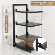 Plantex Shelf Storage Rack/GI Steel Storage Organizer/4 Tier Shelf Rack for Home - Pack of 1 (Black)