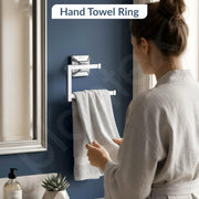 Plantex 304 Grade Stainless Steel Hand Towel Hanger for Washbasin/Towel Holder For Kitchen/Napkin Holder/Bathroom Accessories - Squaro (Chrome)