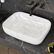Plantex Platinum Ceramic Tabletop Rectangular Wash Basin/Washbasin for Bathroom/10 Years Glaze Warranty by Plantex/Small Wash Basin (White - 18 x 13 x 5 Inch)