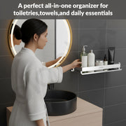 Plantex Stainless Steel Bathroom Shelf Rack / Bathroom Organizer / Wall Shelf for Bathroom Accessories Set / Kitchen Stand / Kitchen Shelves & Racks - Chrome (12x5 Inch)