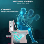 Plantex Platinum Ceramic Rimless Western Commode/Washdown Western Toilet/One Piece Western Commode with Soft Close Toilet Seat Cover - S Trap Outlet (Peach)