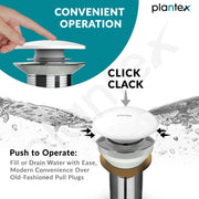 Plantex Pure Brass Chrome Plated 3 inch Full Thread Pop up Coupling for Wash Basin/Coupling for Sink - Pack of 1 (Silver)