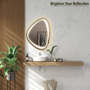 Plantex LED Bathroom Mirror with 3 Tone/Designer Mirror for Living Room/Bedroom/Dressing Room - Triangle Shape (HM-001, 18 X 24 Inch)