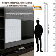 Plantex Wall Panels/Louvers Panel for Wall 8 Feet/Charcoal Panel for Interior Wall Décor/3D Wall Panel - Pack of 5 Covers - 20 Sq. Ft, Size-5 Inch x 8 Feet (White Marble)