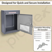 Plantex All in One Multipurpose use Letter Box for Home gate/Post Box/Suggestion Box/for Feed Back in Office/Complaint/Donation Box with Secure Lock - Pack of 15 - (Grey), Table Top or Wall Mount