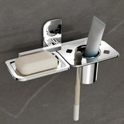 Plantex Dream Stainless Steel 2 in1 Soap Dish with Tumbler Holder/Soap Holder/Bathroom Accessories - Chrome