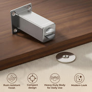 Plantex Stainless Steel Wall-Mounted Magnetic Door Stopper/Door Magnets to Hold Door/Door Catcher for Wooden Door - Pack of 10 (Matt Silver)