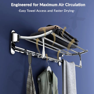 Plantex Stainless Steel Towel Holder in Bathroom/Towel Holder/Bathroom Towel Hanger for Wall/Towel Rack/Bathroom Accessories (24 Inch) Chrome Finish