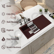 Plantex Quartz Kitchen Sink/UV Protected Kitchen Sink/Undermount Sink for Kitchen/Metalic Single Bowl Sink with Coupling and Hose Pipe - Pack of 1 (36 x 18 inch, Choco Brown)