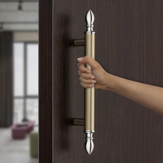 Plantex Altros Main Door Handle/14 Inch Door Handle for Main Door/Pull Push Handle for Home/Hotel/Office – Pack of 1 (106,White Satin and Chrome Finish) - 3 Years Warranty