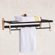 Plantex Aluminum Towel Holder for Bathroom/Towel Rack/Towel Hanger/Bathroom Accessories Set (24 Inch - Black and Gold)