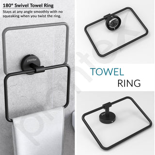 Plantex Stainless Steel Towel Hanger for Wash Basin/Towel Ring/Napkin Hanger for Bathroom/Towel Holder/Bathroom Accessories (Black)