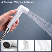 Plantex Self Cleaning Health Faucet for Toilet/ABS Plastic Jet Spray for Bathroom/Hand Gun/ Without Hose Pipe - Pack of 1 (White)
