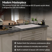 Plantex Undermount Sink for Kitchen/Quartz Acrylic Kitchen Sink with 10 Years Warranty by Plantex/Granite Single Bowl Sinks with Coupling (Rayon 32x20 Inches)