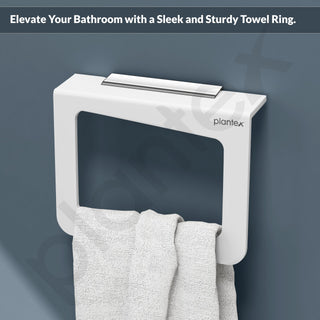 Plantex Acrylic Towel Holder for Bathroom/Napkin Hanger for Wash Basin/Hand Towel Hanger/Kitchen/Bathroom Accessories - (Square-White)