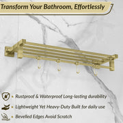 Plantex Stainless Steel 24 Inch Towel Rack for Bathroom/Towel Stand/Towel Holder/Towel Bar/Bathroom Accessories - Pack of 1, Aqua (Brass Antique)