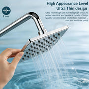 Plantex Stainless Steel Shower Head 100 mm with Water Saving Nozzle/Shower for Bathroom/Rain Shower Head for Bathroom without Arm- (Elegance-Chrome)