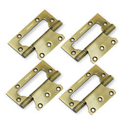 Plantex Stainless Steel Butterfly Hinges for Door/4 Inch x 14 Gauge Hinge/2.5 mm Door Hinge for Home/Office/Hotel/Non-Mortise Hinges - Pack of 4 (Brass Antique)