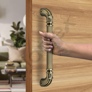 Plantex Premium 13 Inch Main Door Handle - Pull-Push for Home/Office/Hotel - Wooden, S-137-Brass Antique - Pack of 1, 3 Years Warranty