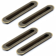 Plantex Sliding Door Handle/Concealed Handle for Sliding Door/224mm Concealed Handle for Wardrobe/Kitchen Cabinet - Pack of 4 (Brass Antique)