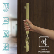 Plantex Heavy Duty Main Door Handle/14 Inch Door Handle for Main Door/Pull-Push Door Handle for Wooden & Glass Door - Pack of 1 (S-110-Brass Antique) - 3 Years Warranty