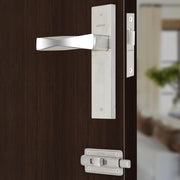 Plantex Heavy Duty Door Lock ÃƒÂ¢Ã¢â€šÂ¬Ã¢â‚¬Å“ Bathroom Door Lock/Mortise 8inch Keyless Plate Handle Set for Home/Bathroom/Store Room/Balcony/Office with Baby Latch (8085, Steel Satin and Chrome)