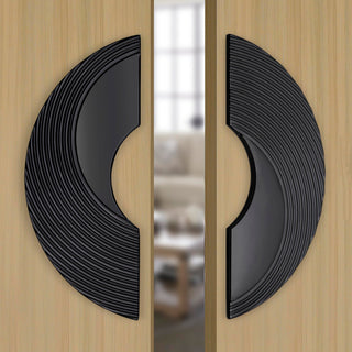 Plantex Heavy Duty Door Handle/Door & Home Decor/8-inches Round Shape Main Door Handle/Door Pull Push Handle Set- Pack of 1 (277-Black)
