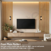 Plantex PVC 3D Fluted Wall Panels for Home Decor/Louvers Wall Panel 10 Feet/Eco-Friendly PVC Panels/Pack of 10 Covers 100 Sq. Ft (Golden Oak - 9G)