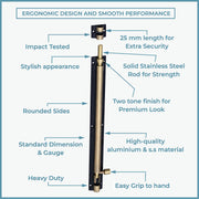Plantex Stainless Steel Tower Bolt/Tower Bolt for Home,Offices Doors and Windows/Tower Bolt for Main Door/Door Latch/Kundi/Chitakini/Door Latch for Windows - Pack of 1 (Brass Finish, 12 inch)