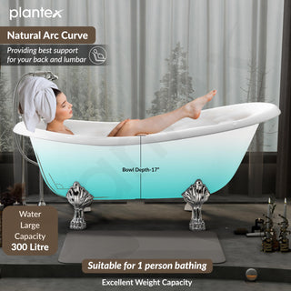 Plantex Freestanding Bathtub For Bathroom/Bath tub for Adults/Deep Soaker Bathtub with Overflow,Popup and Drain Pipe (BSM-404-White-1700mm)