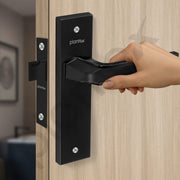 Plantex Heavy Duty Door Lock ÃƒÂ¢Ã¢â€šÂ¬Ã¢â‚¬Å“ Bathroom Door Lock/Mortise 8inch Keyless Plate Handle Set for Home/Bathroom/Store Room/Balcony/Office with Baby Latch (8126, DC-Black & Z-Black)