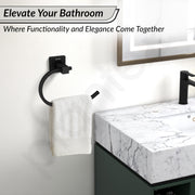 Plantex Stainless Steel Towel Holder for Bathroom/Towel Ring Holder/Napkin Holder for Washbasin/Napkin Ring/Bathroom Accessories â€“ Pack of 1, Aqua (Black)