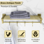 Plantex Stainless Steel 24 Inch Towel Rack for Bathroom/Towel Stand/Towel Holder/Towel Bar/Bathroom Accessories - Pack of 1, Aqua (Brass Antique)