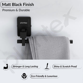 Plantex 304 Grade Stainless Steel Napkin Holder/Towel Holder/Towel Hanger for Kitchen/Towel Ring/Bathroom Accessories - Darcy (Black)